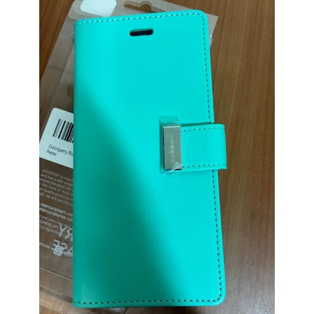 Gooseberry Rich Diary Cellphone Case Wallet for Samsung Galaxy S22+ Green Teal